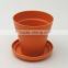 Biodegradable bamboo fiber flower pots with lid
