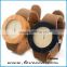 Handmade personized wooden watch ,engraved bamboo wooden watch for men