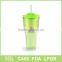 BPA free FDA BSCI approved acrylic double wall soft drink plastic mug