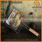 stainless steel barbecue bbq grill wire mesh net with wooden handle