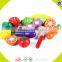wholesale hot wooden cutting food toy colorful wooden pretend cutting food toy baby cutting fruits and vegetables W10B125