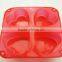 11193 Top Quality Silicone Flexible 4 Cavity Heart Shaped Soap Molds