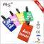 PVC Travel Luggage Tags Suitcase Bag Tag With Adjustable Strap