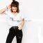2015 best selling white v neck yoga t shirt.
