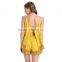 Sexy Summer Without Back Spaghetti Strap Crochet Cut Low Cotton Blends Back Slit Two Piece Set