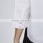 High neck 3/4 length sleeves fashion blouse design patterns back neck