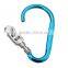 High quality Zinc alloy D shape backpack climbing hook luggage lock with assorted colours