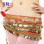 Y-2003 Egyptian velvet fabric gold coins belly dance hip scarf