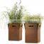 Beautiful Corten Steel Flower Pot with drain holes in bottom
