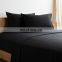 Cheap Black Solid Color Microfiber Queen Size Bed Cover Bedroom Sheet Set