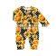 Black Dots Sunflower Long Sleeves Romper Newborn Girl Clothes Jumpsuit One Piece