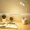 Touch sensor 360 degree adjustable dimming swan lamp pencil holder Flexible Goose neck led desk lamp pen holder