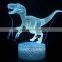 3D Illusion Lampara Dinosaur Shape Led Light 7 Color Changing Lamp