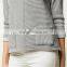 Wholesale korean fashion three-quarter sleeves grey ribbed boxy jumper women latest tops design