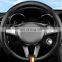 Carbon fiber embroidery logo black steering wheel cover