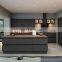 Foshan Manufacturer Luxury Black Melamine Modern Matte Designs Kitchen Cabinets Sets