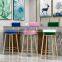 Bar Chair Home Tall Nordic Metal Luxury Gold Velvet Kitchen Leather High Modern Cheap Furniture Stools Bar Chair For Bar Table