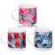 Custom professional 8cm brand logo printing enamel iron metal tea cups with handles