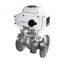 COVNA DN100 4 inch 2 Way 24V DC Double Flange Type 304 Stainless Steel Electric Actuated Ball Valve