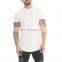 Online shopping oversize drop hem street wear Trendy casual Custom Logo T-shirt for men Scooped Bottom Customize tees