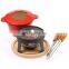 Modern Design Cast Iron Enamel Coating Cheese Fondue Sets