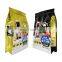 Customized printed plastic bag big size for pet food dog cat food flat bottom stand up packaging pouch with zipper