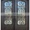 Luxury black craftsman large entrance  front high security exterior double french wrought iron door