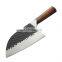 7.5 Inch Professional Forged Hammered Stainless Steel Kitchen Chopping Knife With Rose Wood Handle Butcher Knife