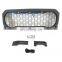 2021 New Arrival Pickup Truck Parts Matte Black Front Mesh Style Grill with LED Lights With Camera Bracket Fit For Ford F150