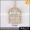 China Jewelry Factory Suply Men's Crown Pendant 925 Sterling Silver White Diamond Pendant