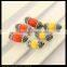 LFD-0085B Yellow / Red Coloured Glaze Beads, with Crystal Rhinestone Paved Gem Stone Loose Beads, Druzy Connector Jewelry