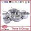 New style stainless steel cookware set with induction base for waterless cooking
