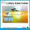 Thumb notch plastic ticket holder, coupon holder, PVC Play slip holder