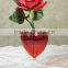 Glass Vase in Red Heart Head Clear Stem Valentine's Day as Gift