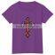 custom design hot fix motif glitter cross motif fabric tshirt