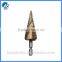 Hex shank wood step drill with sprial flute