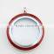 30mm fashion 316L stainless steel red colored screw enamel large floating charms locket
