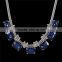 Fashion Elegant Big 7 Rectangle Rhinestone with Tiny Austrian Crystal Round Statement Necklace & Pendant for Women Girls Jewelry