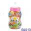 Cute plastic small feeding bottle with infant baby rattles toy