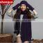 2015 new design warm cable needle three-piece suit knitted beanie hat with pompom