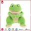 2015 BSCI quality good sale safe material green frog plush toy China factory