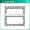 3MM Clear Cystal Rhinestone Square Frame Rhodium Metal Belt Buckle