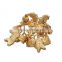 Gold Jewelry Christmas Design Colorful Christmas Bell Crystal Brooches