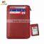 Luckiplus RFID Blocking Sleeves Front Pocket Leather Wallet for Women and Men, RFID Safe Protector Wine Red