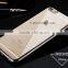 Factory Wholesale Ultra-thin Transparent Clear Soft TPU Case Cover, Plated Gold Edge TPU Back Cover