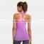 wholesale plain 95% cotton 5% spandex rose red yoga tank top