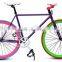 Chinese fixed gear bike Hi-ten Steel Road Bike 26'' light wheel road bike