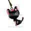 Necklace Pendant Chain Black Enamel Cat With Flower Jewelry Fashion Women