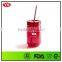 540ml plastic wedding mason jar with straw