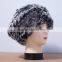 2015 fashion rex rabbit fur hat with flower for kids and women